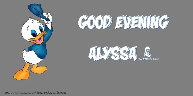 Greetings Cards for Good evening - Animation | Good Evening Alyssa